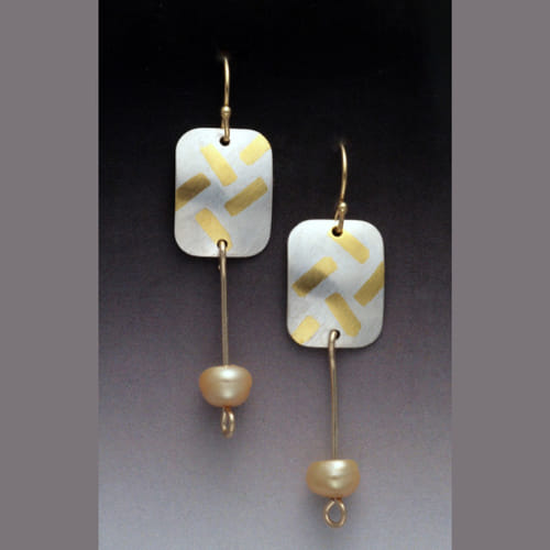 Click to view detail for MB-E327 Earrings Rectangle Dangle Pick-Up Sticks $140